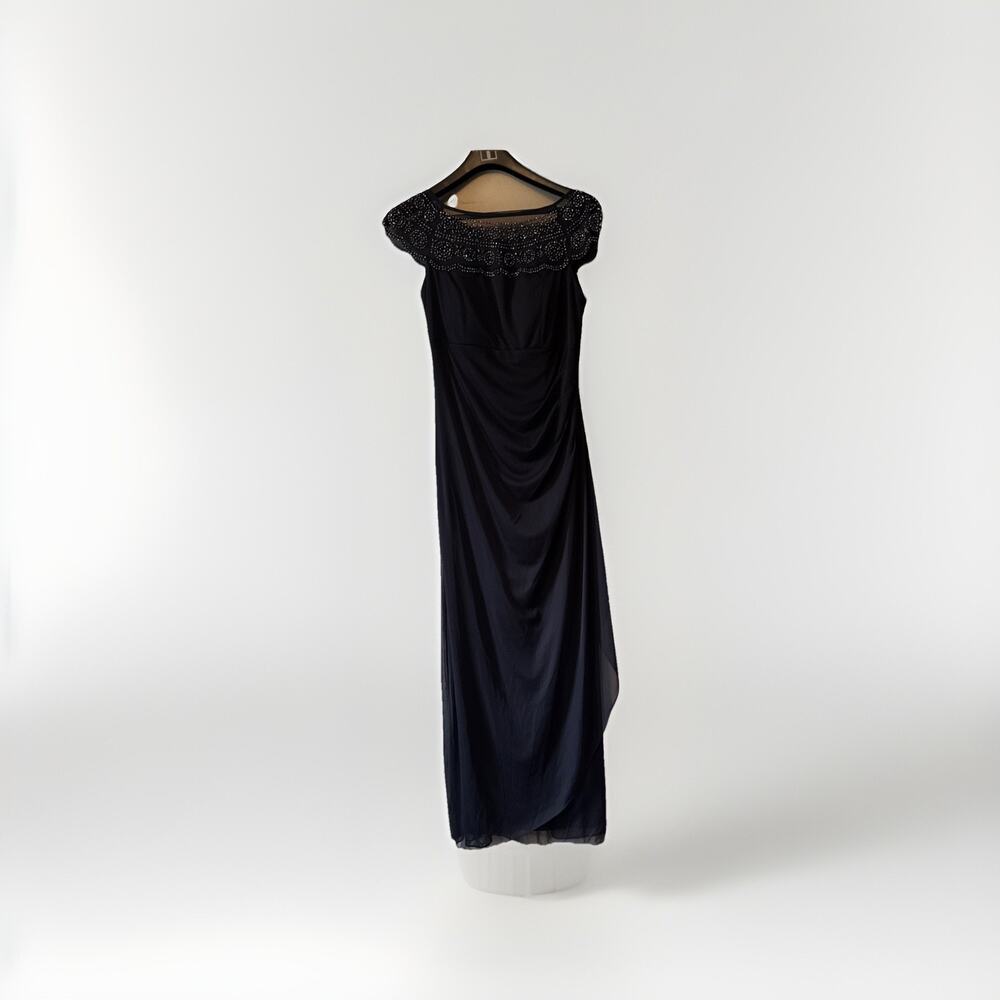 MSK beaded full length sleeveless formal dress, Size 10 Blue Mother Of The Bride
